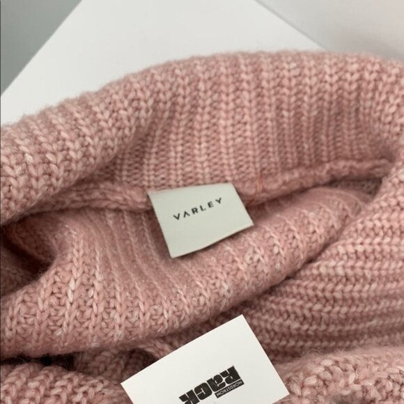 Varley Peverel chunky cozy knit sweater ribbed button henley pink heather new M - Picture 5 of 6